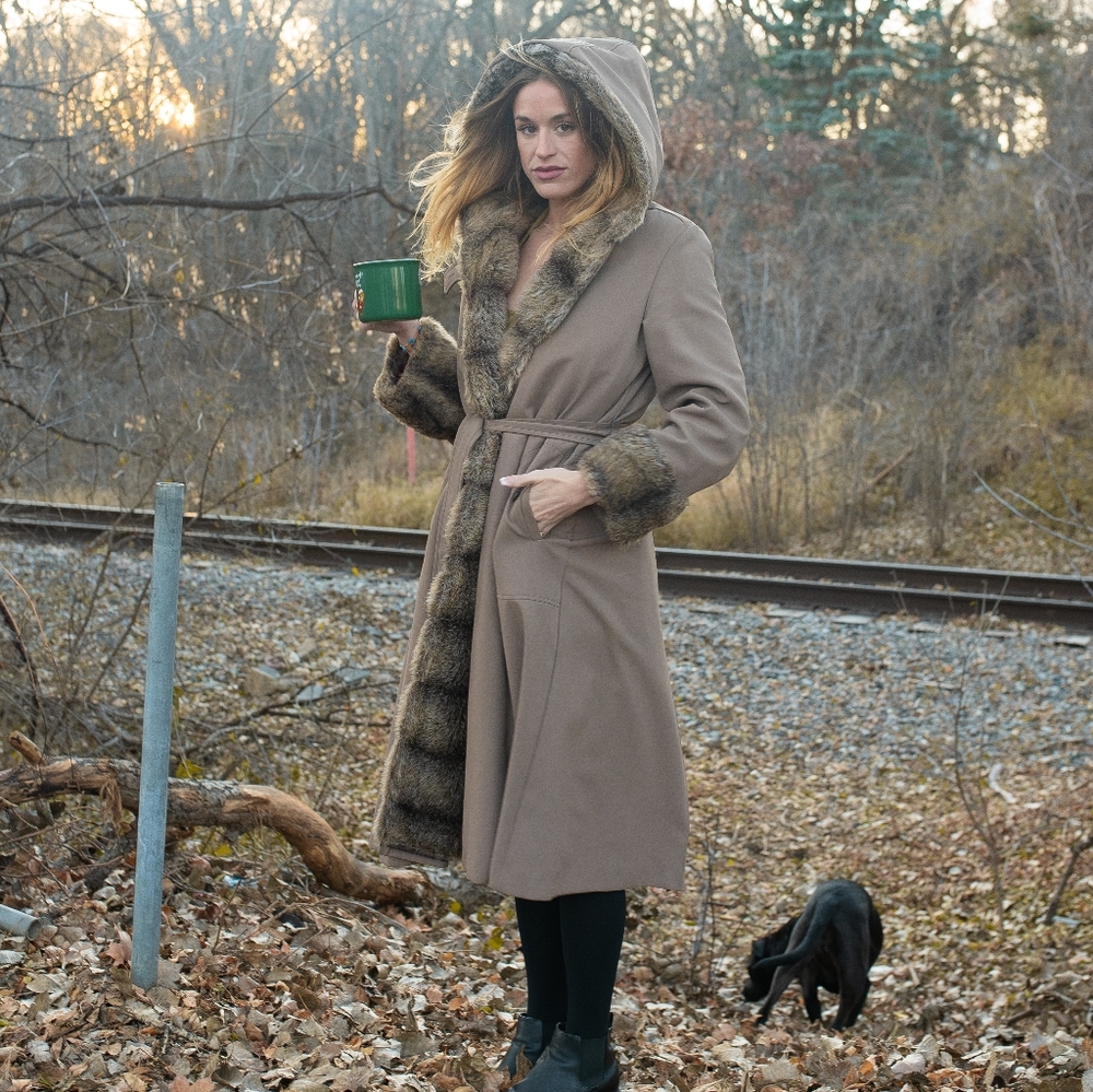 Vintage Faux Fur 60's Coat Size S/M